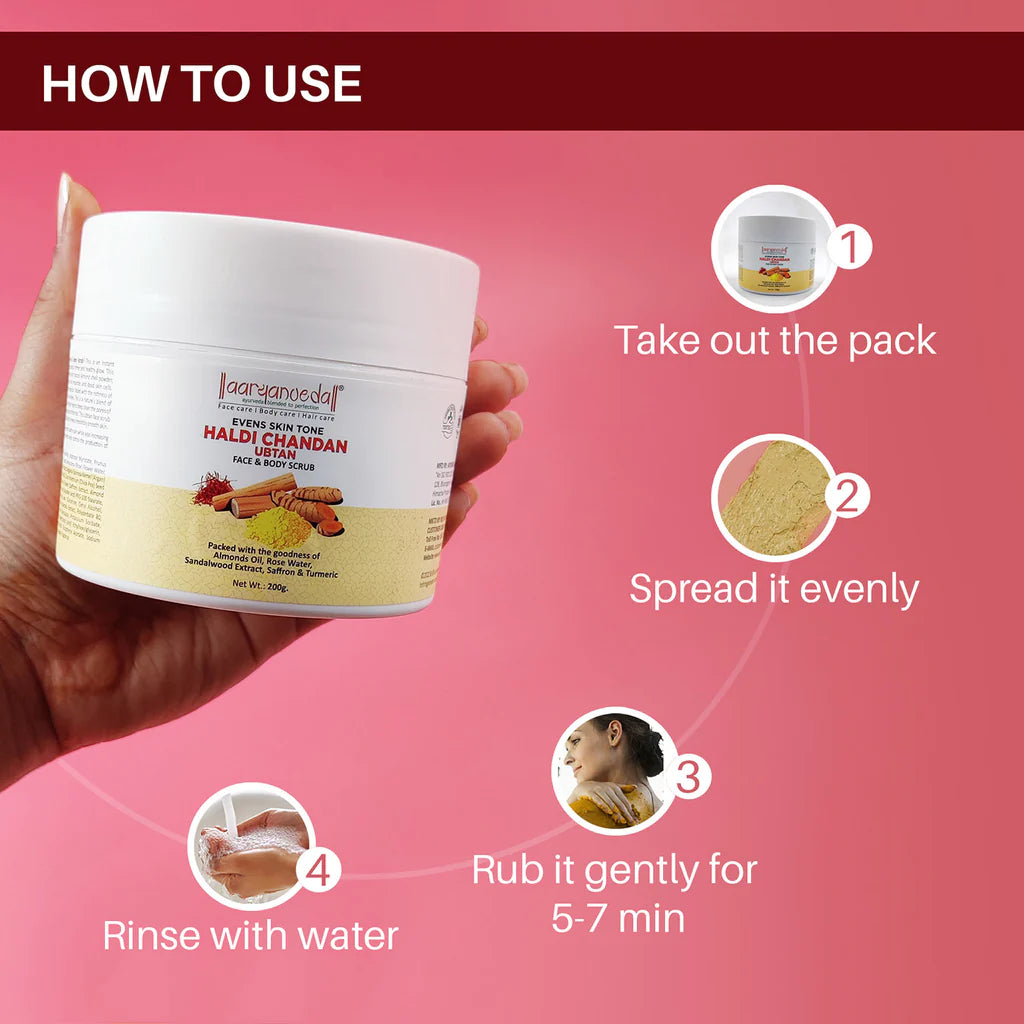 Aryanveda Haldi Chandan Ubtan Scrub - 200g