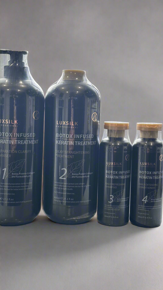 LUXSILK/LUXSILK Keratin Botox Hair Treatment, Cleansing Shampoo, Daily Care Shampoo and Conditioner Set
