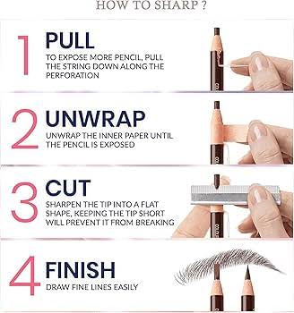Black Eyebrow Mapping Pencil - 4pcs