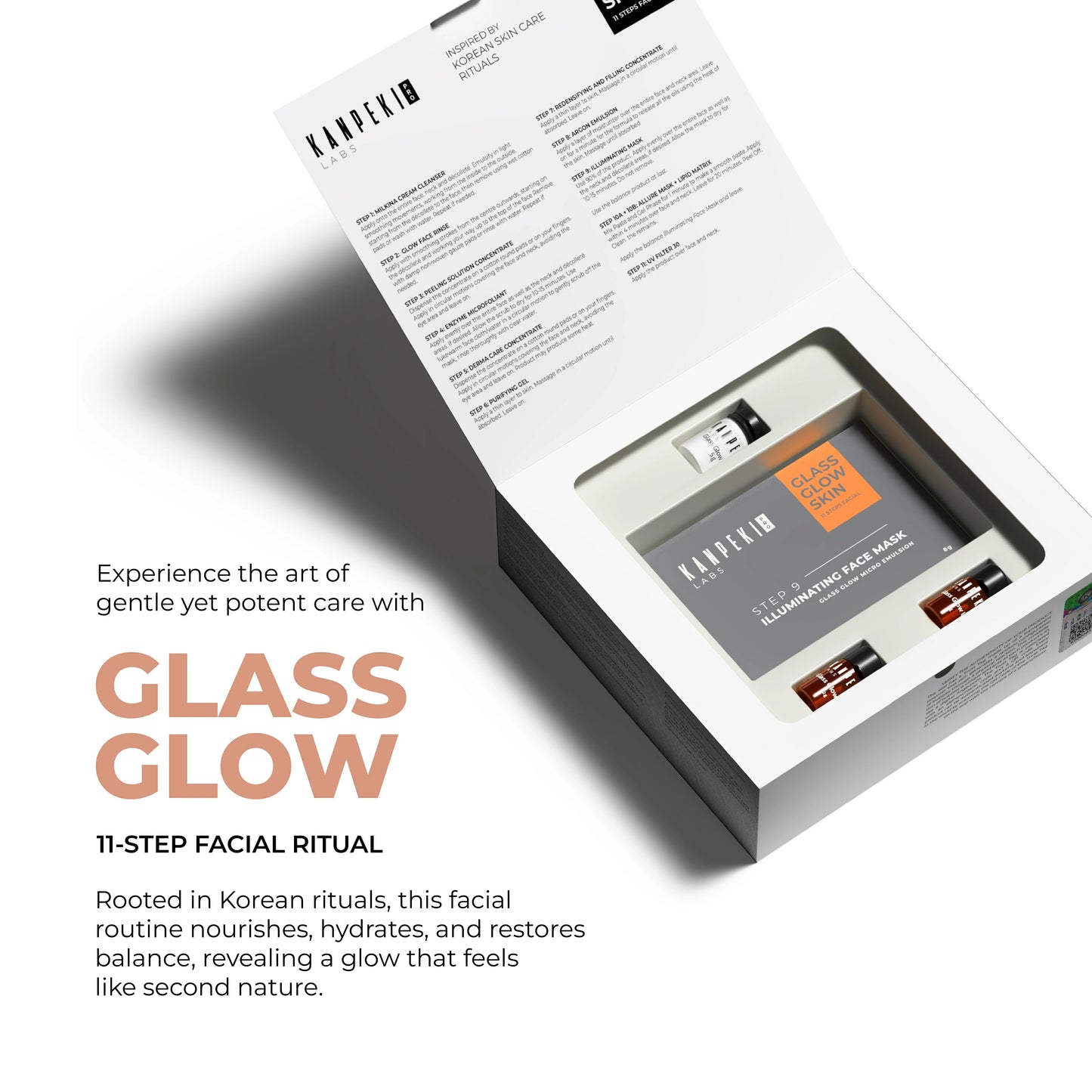 Glass Glow Skin - 11 Steps Korean Skincare Facial Kit for Brightening, Hydrating, Nourishing - All Skin types