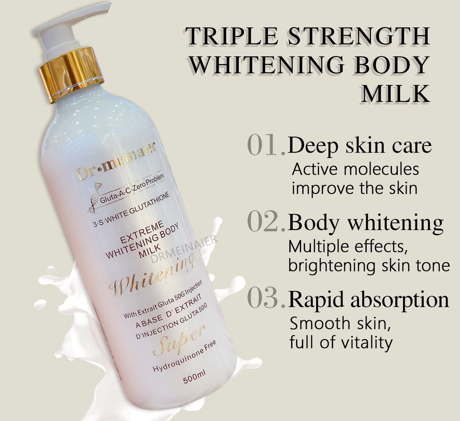 EXTREME WHITENING BODY MILK Lotion 500ML Bindu's Beauty and Academy EXTREME WHITENING BODY MILK Lotion 500ML Bindu's Beauty and Academy