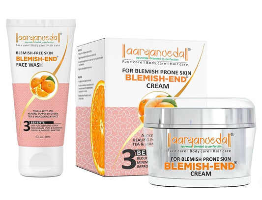 Aryanveda Blemishend Face Wash 50ml And Blemishend Unisex Anti Blemish and Pigmentation Face Cream 50gm
