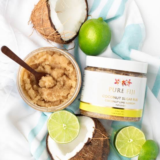 Pure Fiji Sugar Rub 300ml Lime Blossom