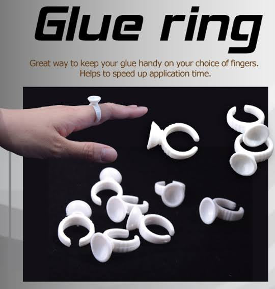 White Disposable Glue Rings - 100pcs