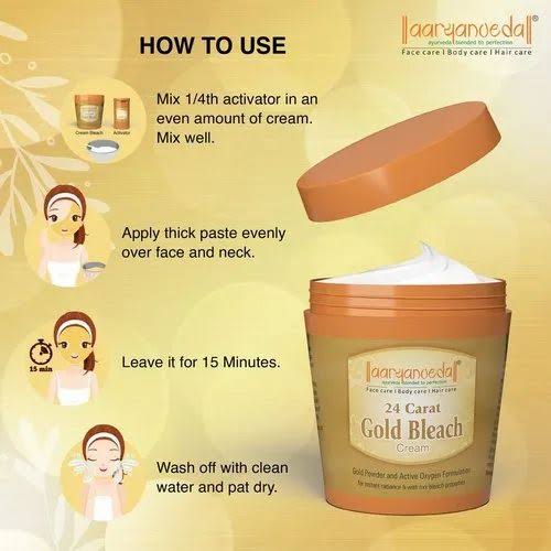 Aryanveda 24 Carat Gold Bleach Cream (250gm)