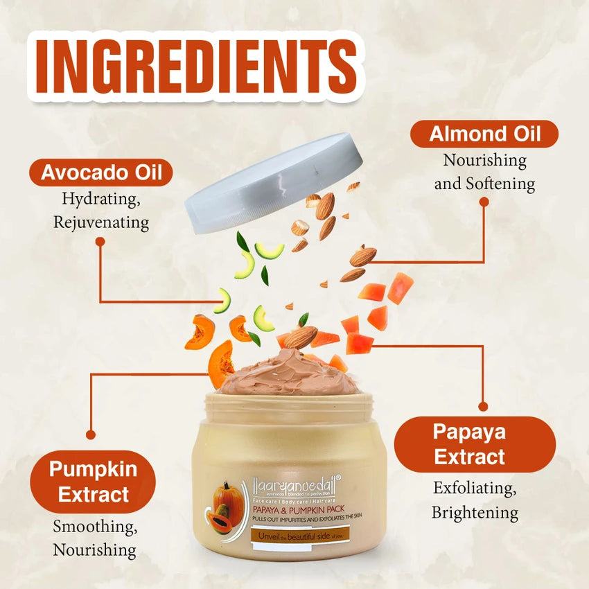 Aryanveda Papaya & Pumpkin Face Pack 400gm