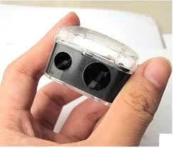 Double Hole Eyebrow Pencil Sharpener - 1pc