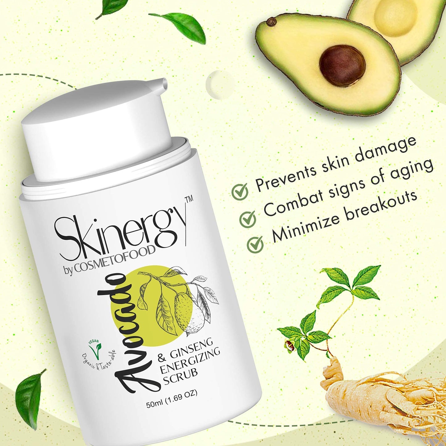 SkinEnergy Avocado and Ginseng Scrub - 50ml