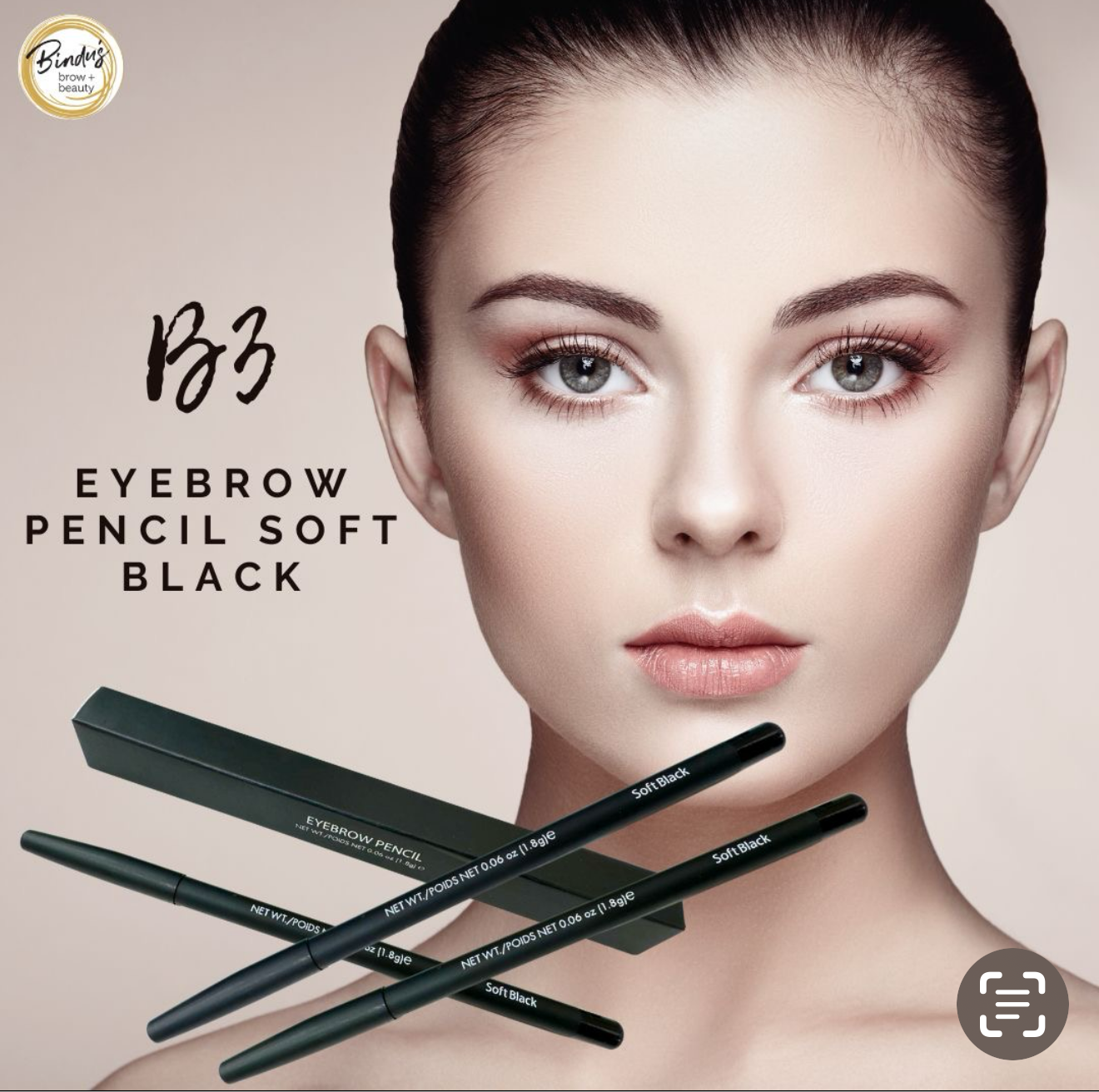B3 Soft Black Eyebrow Pencil - 1pc