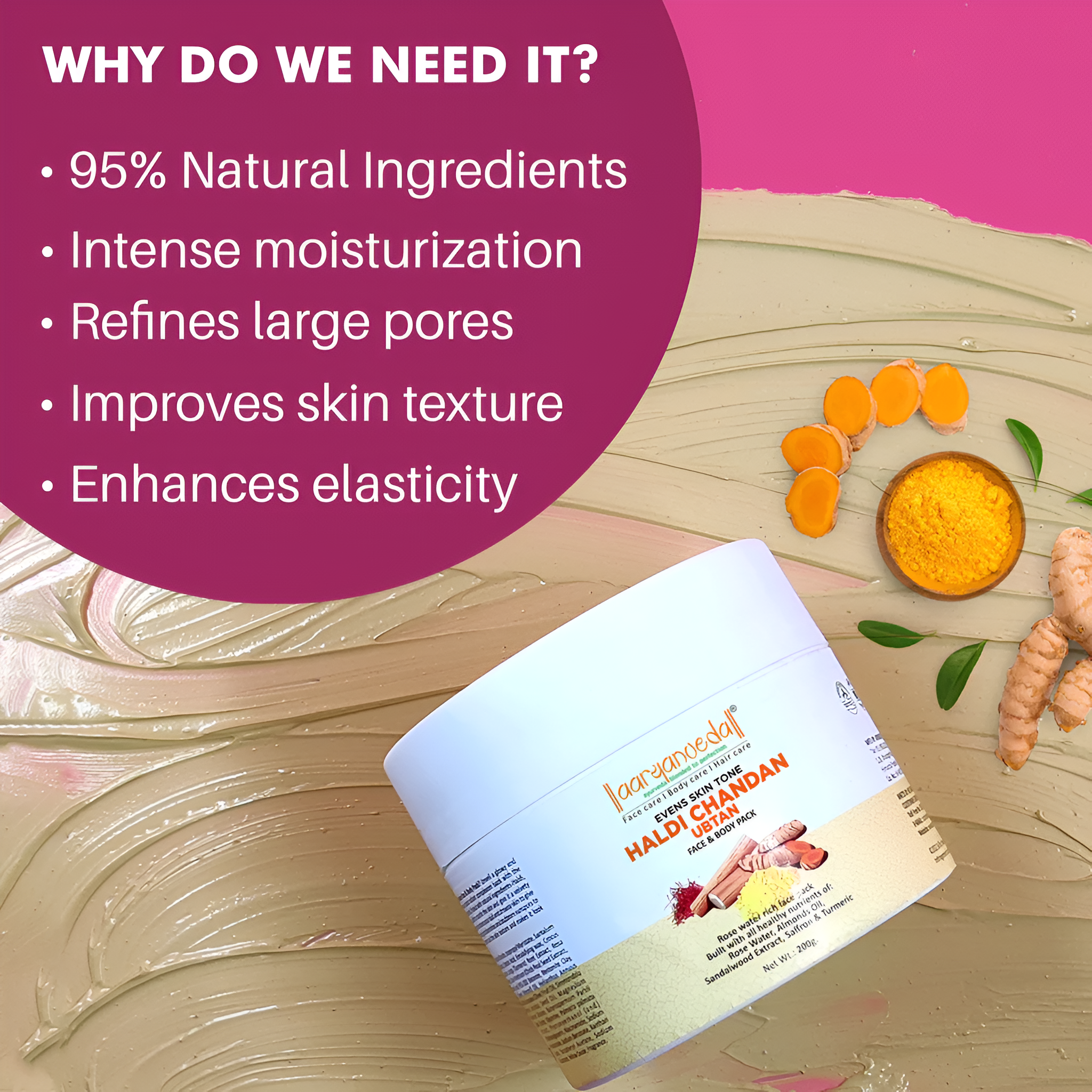 Aryanveda Haldi Chandan Ubtan Pack - 200g