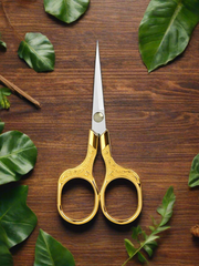 Golden Stainless Steel Scissors for Eyebrows and Nails