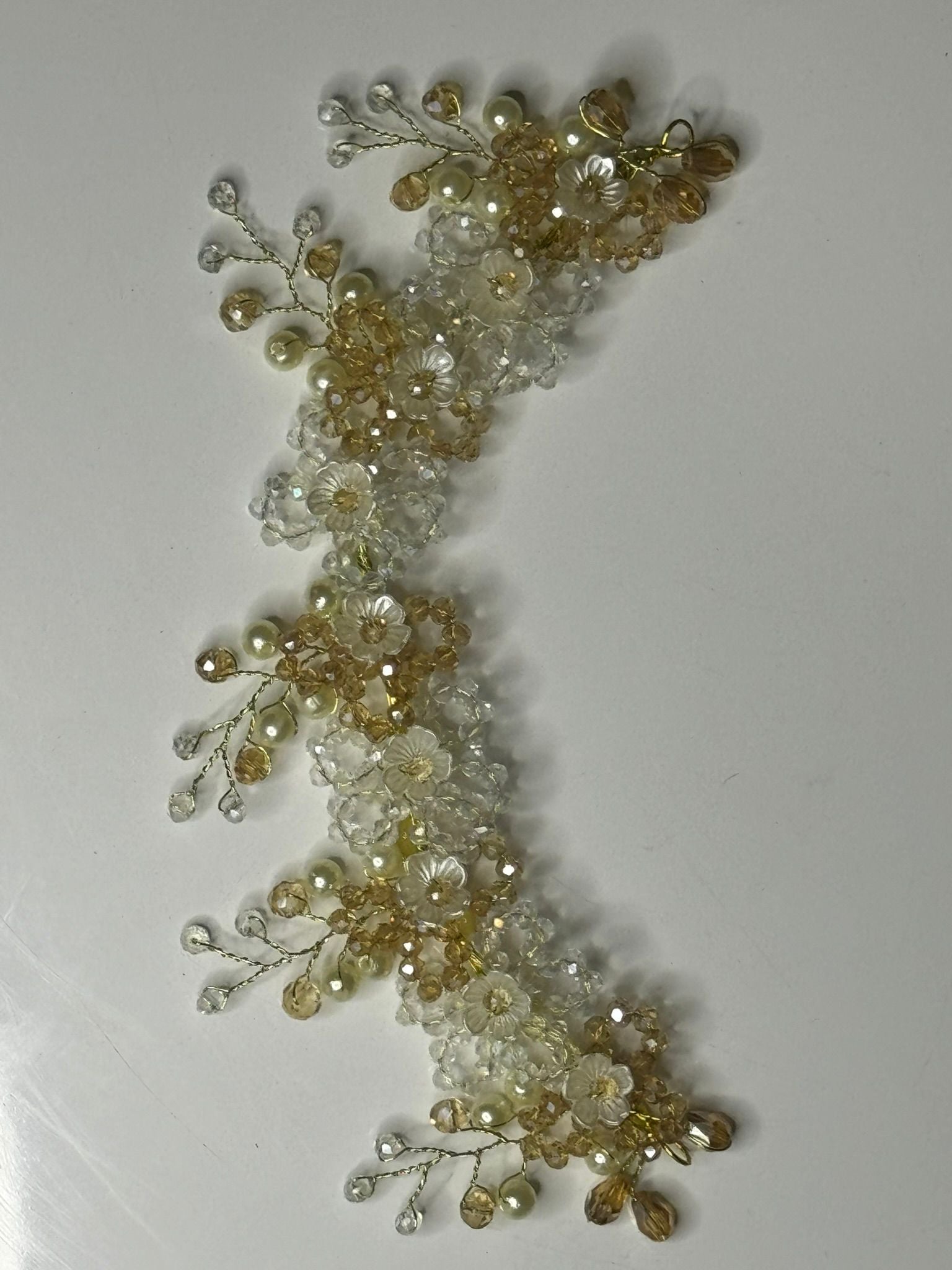 Golden Flower Bead Hair Accessory