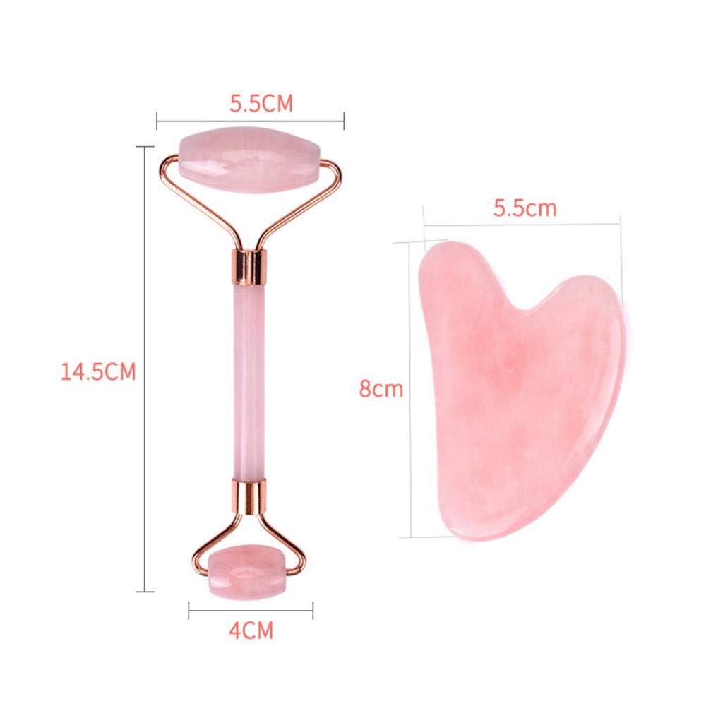 Jade Face Massage Roller + Gua Sha Set - 1pc