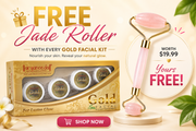 Aryanveda Gold Facial Kit 210g + FREE Rose Quartz Jade Roller (Worth $19.99)