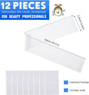 White Disposable Headbands - 12pcs