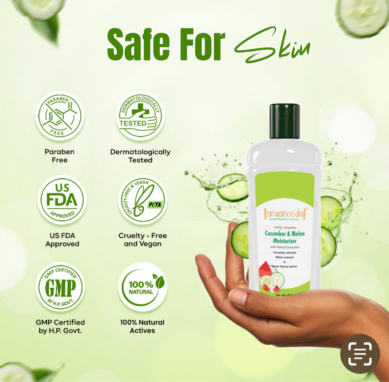 Aryanveda Cucumber & Aloevera Soothing moisturiser 100 mls