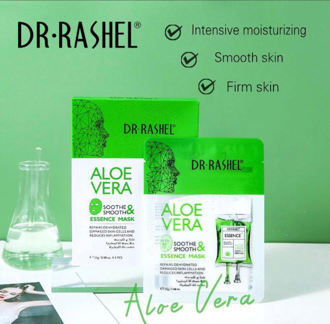 Dr.Rashel Aloe Vera Soothe & Smooth Essence Mask - 1-Mask