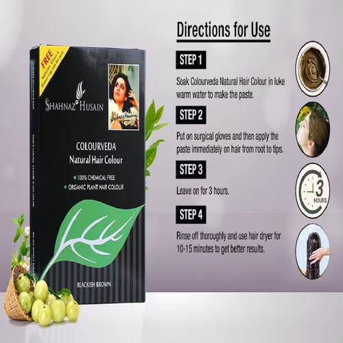 Shahnaz Husain Colourveda Blackish Brown Henna Hair Color - 100g