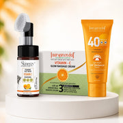Vitamin C Glow Skincare Combo – Vitamin C Face Wash, Glow Massage Cream & SPF 40 Sunscreen