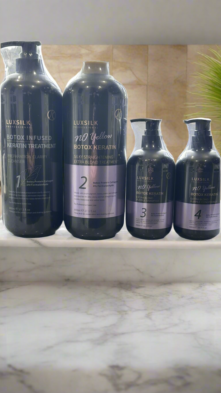 LUXSILK Keratin Botox No Yellow colour Infused Whole Set Set 800mlx2 +300mls *2