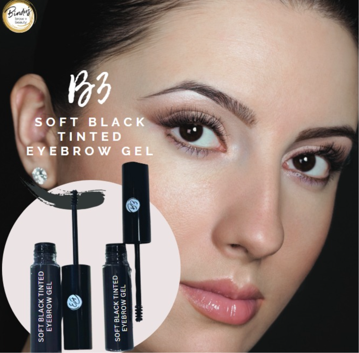 B3 Soft Black Tinted Eyebrow Gel - 10ml