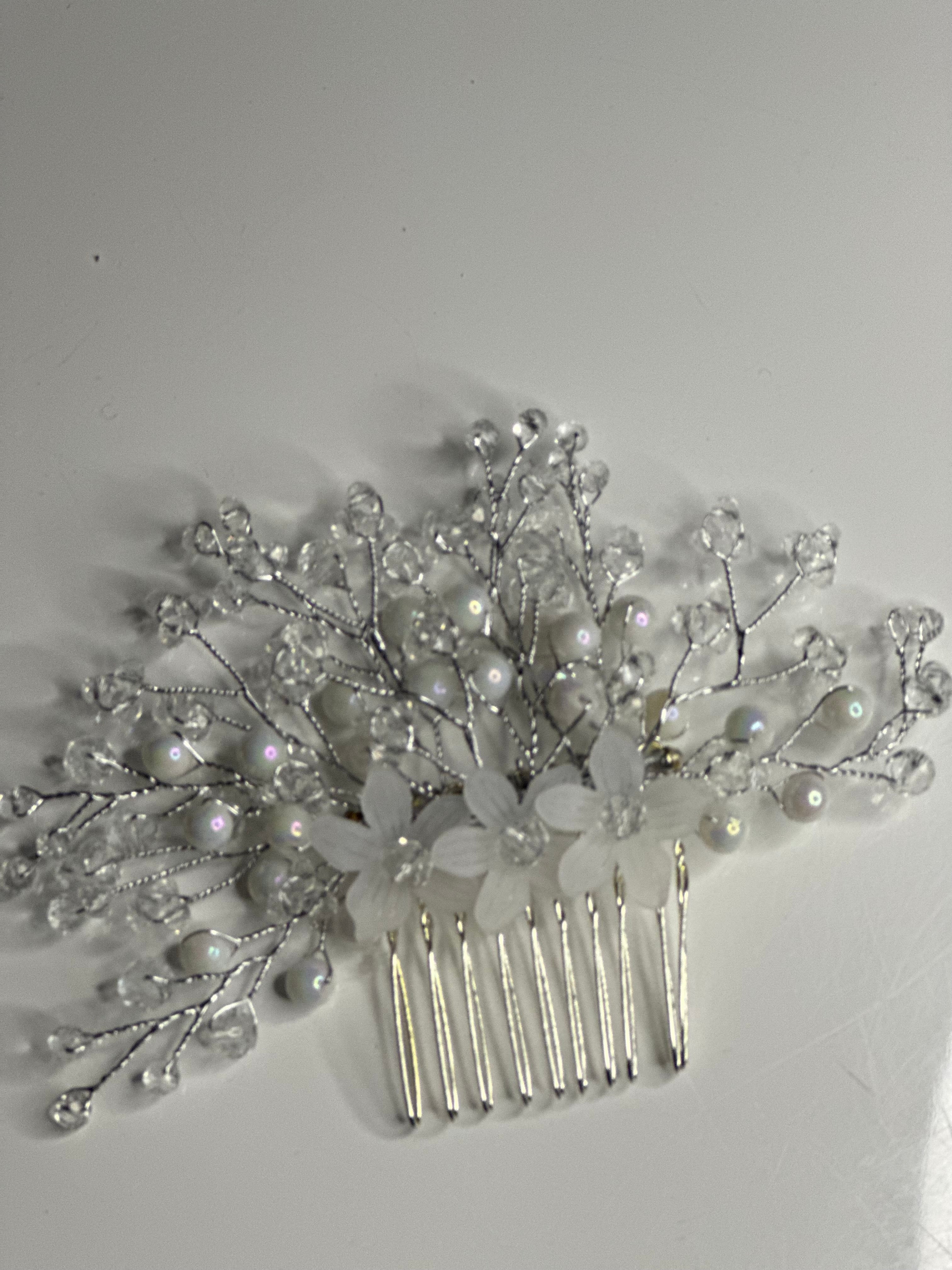 Silver Bead Hair Accessory