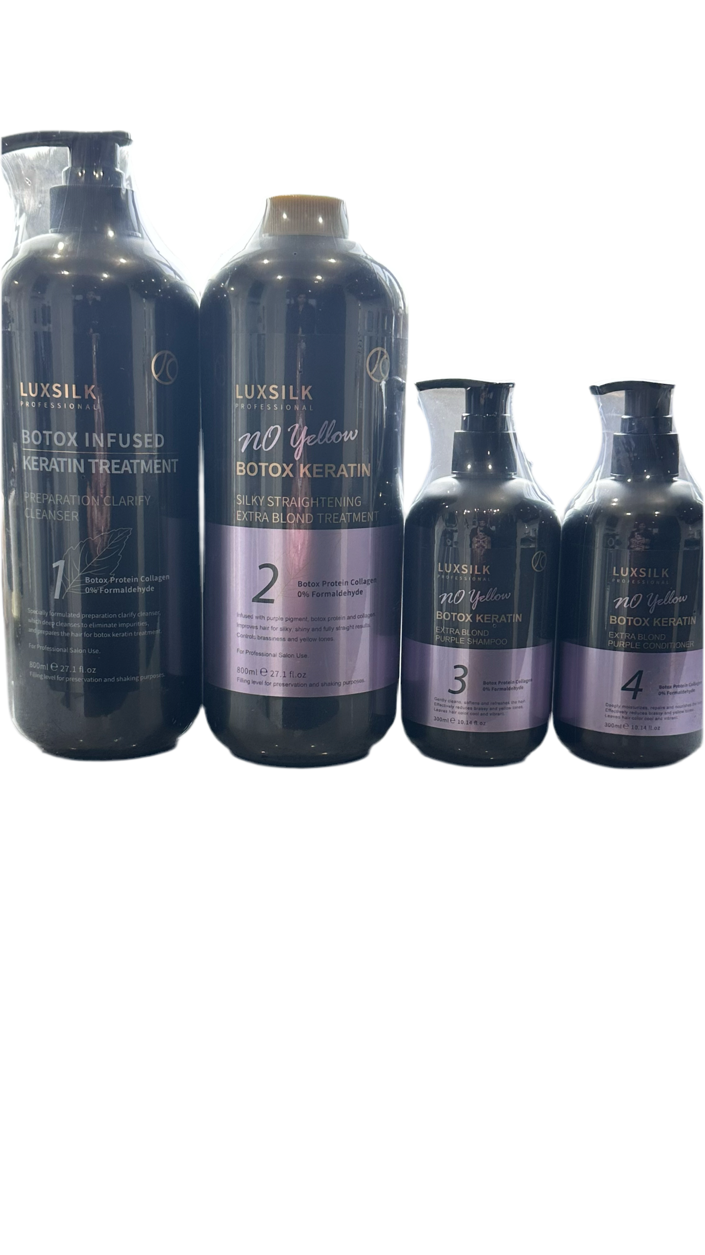 LUXSILK Keratin Botox No Yellow colour Infused Whole Set Set 800mlx2 +300mls *2