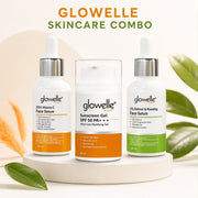 Glowelle Skincare Combo – Vitamin C Serum, SPF 50 Sunscreen Gel & Retinol Rosehip Serum