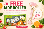 Aryanveda Fruit Facial Kit 210g + FREE Rose Quartz Jade Roller (Worth $19.99)