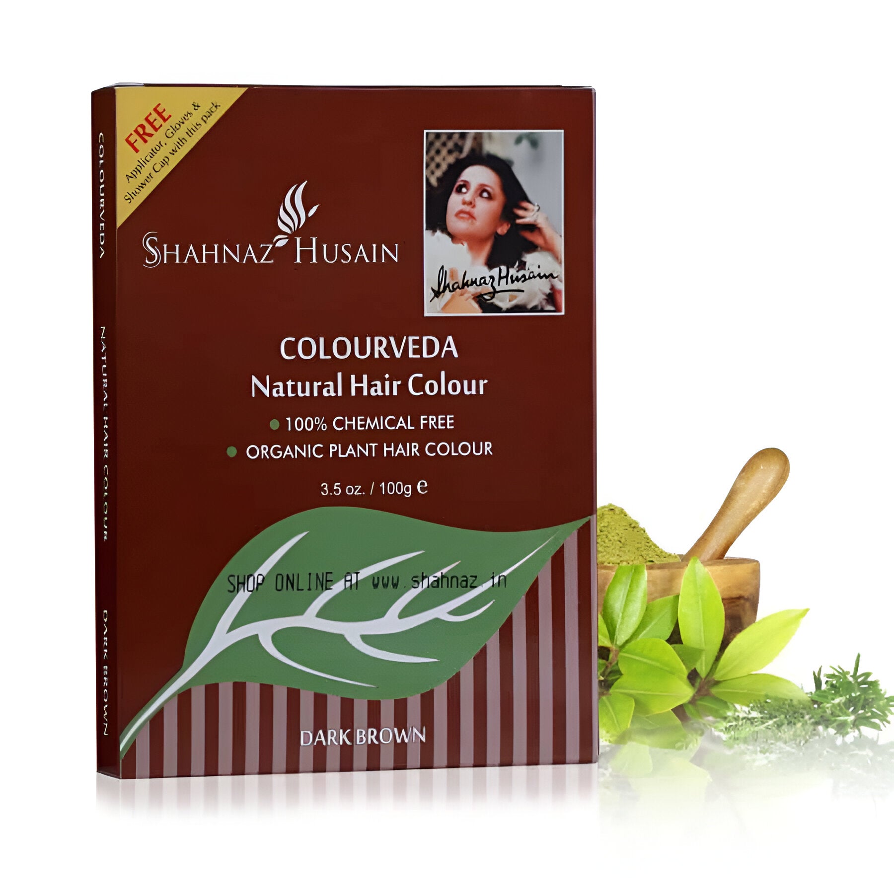 Shahnaz Husain Colourveda Dark Brown Henna Hair Color - 100g