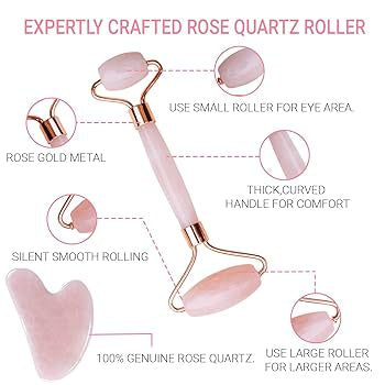 Jade Face Massage Roller + Gua Sha Set - 1pc