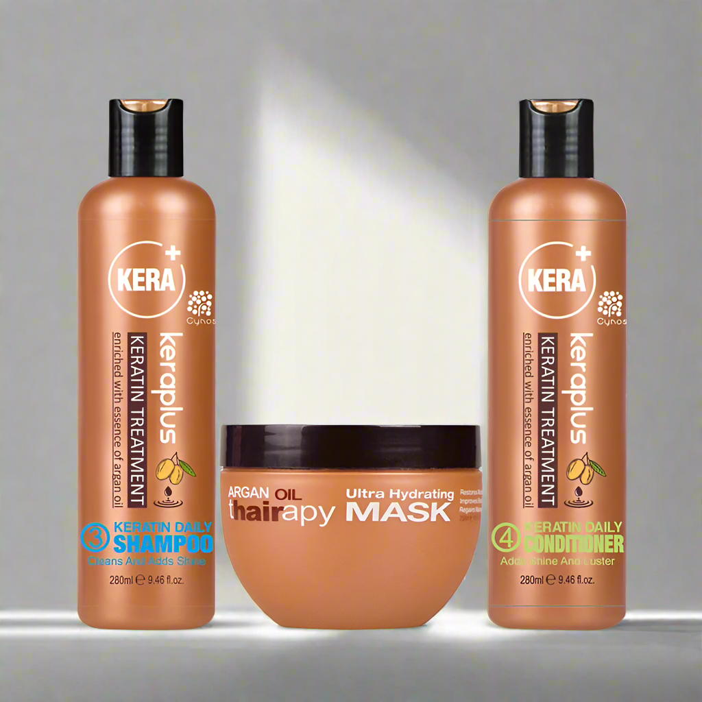 CYNOS KeraPlus Keratin No.3 & No.4 Shampoo, Conditioner & Mask Set (280ml x 2 + 250ml)