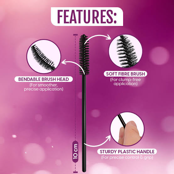 Disposable Spooly Eyebrow Brushes - 50pcs