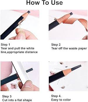 Black Eyebrow Mapping Pencil - 4pcs