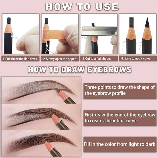 Black Eyebrow Mapping Pencil - 4pcs