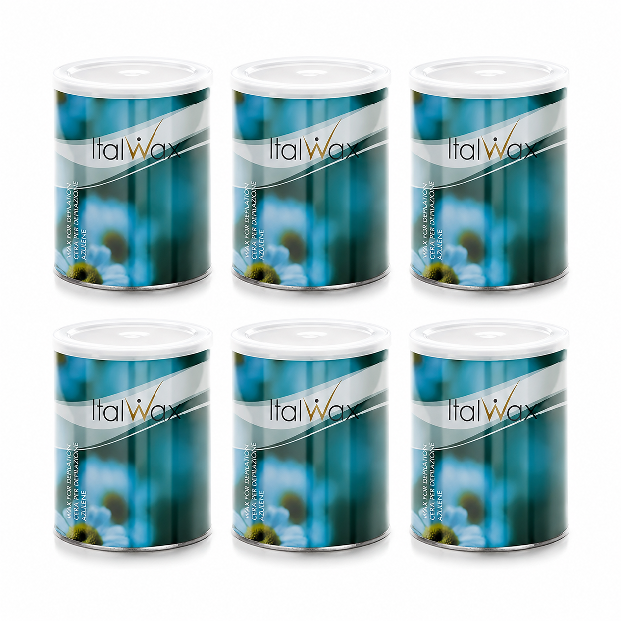 ItalWax Azulene Depilatory Wax Can 800ml, Salon Pack of 6