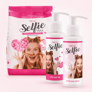 Italwax Selfie Wax Kit, 500g Wax with Pre Wax Gel and After Wax Mask 100ml each.