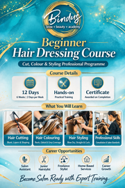 Beginner’s Hair Cut, Colour & Styling Professional Course

By Bindu’s Beauty & Academy