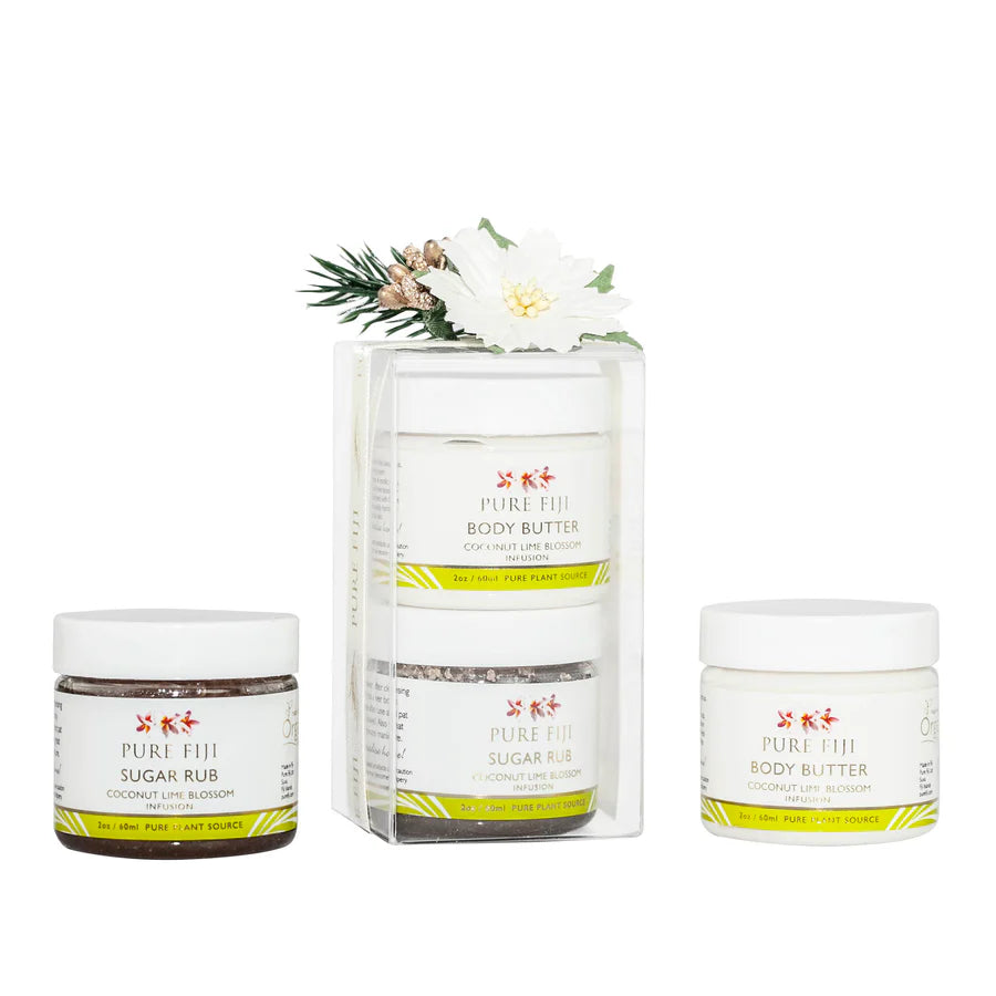 Xmas Mini Body Butter & Sugar Rub Lime Blossom