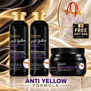 Luxsilk No Yellow Nanoplasty Purple Haircare Set, Shampoo, Conditioner & Mask