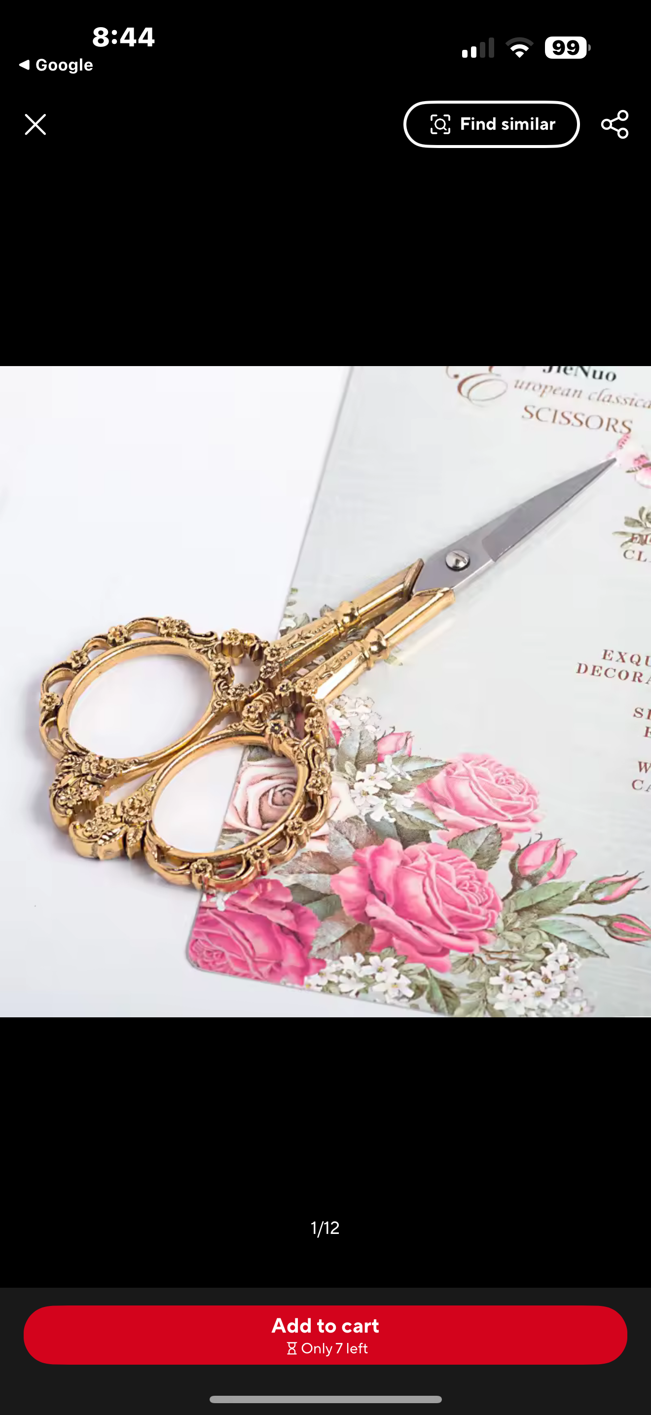 Golden Scissors for Eyebrows and Nails.