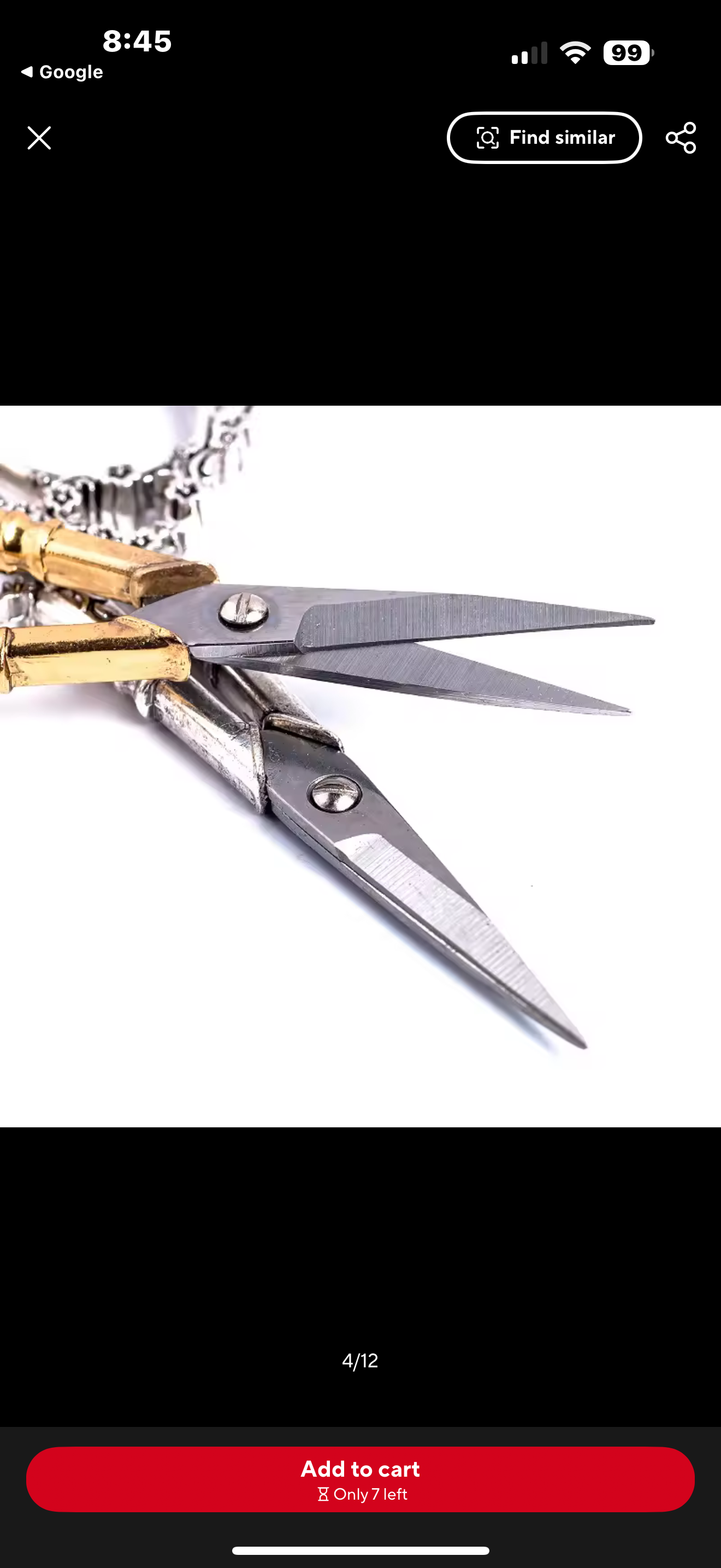 Golden Scissors for Eyebrows and Nails.