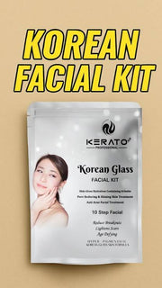 KERATOPLUS Korean Glass Skin Facial Kit - 10-Step Rejuvenating Treatment | Hydration with Arbutin | Reduces Pores, Fights Acne, Lightens Scars | Age-Defying 115gms
