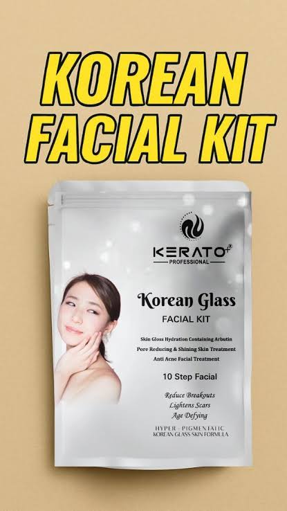 KERATOPLUS Korean Glass Skin Facial Kit - 10-Step Rejuvenating Treatment | Hydration with Arbutin | Reduces Pores, Fights Acne, Lightens Scars | Age-Defying 115gms