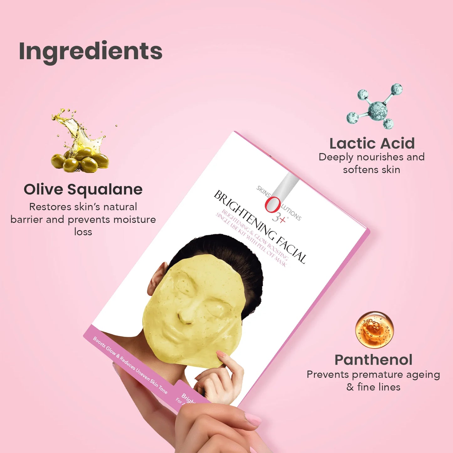 O3+ Brightening Facial Kit With Peel Off Mask for Dull Skin (45gm)