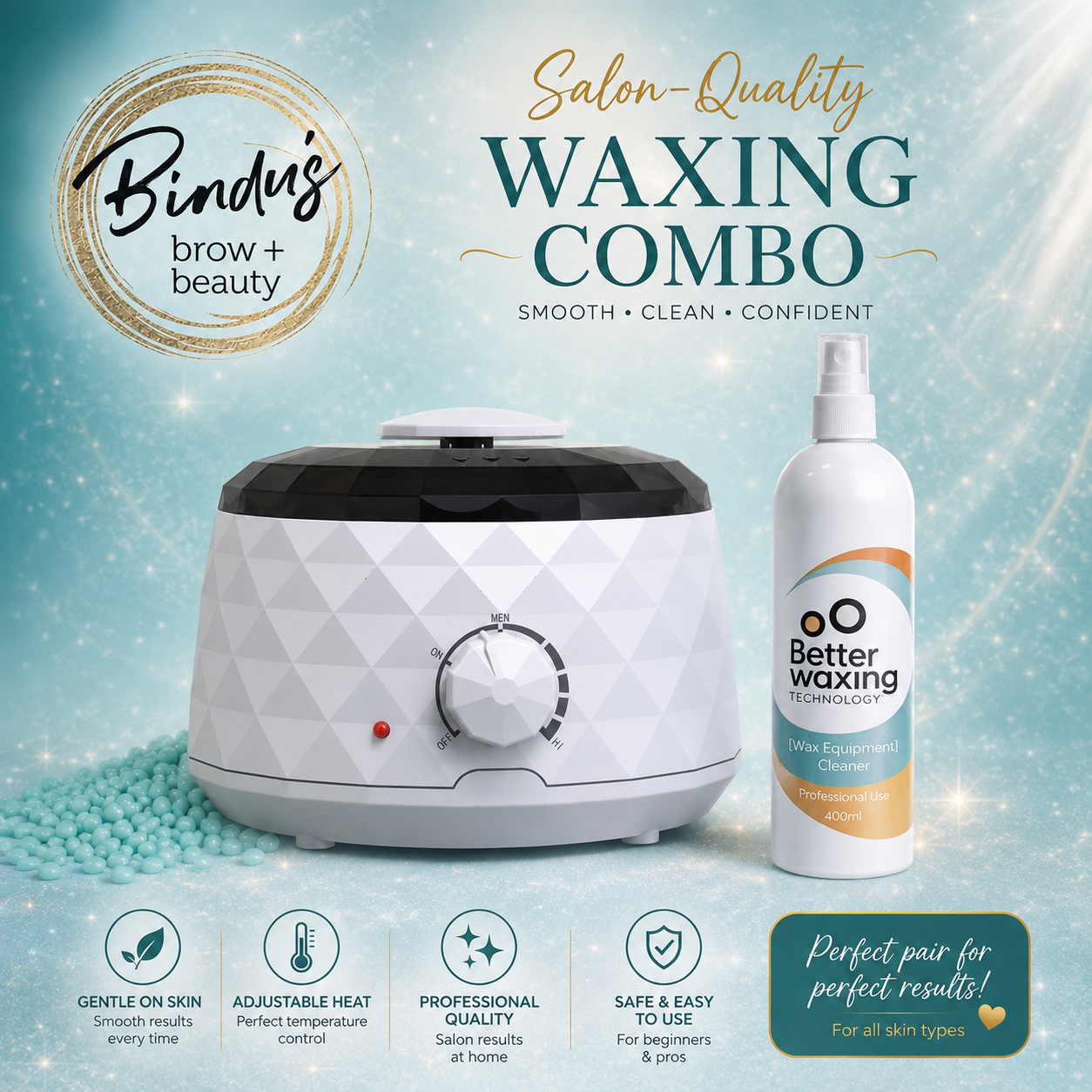 Professional Wax Heater + Equipment Cleaner Combo