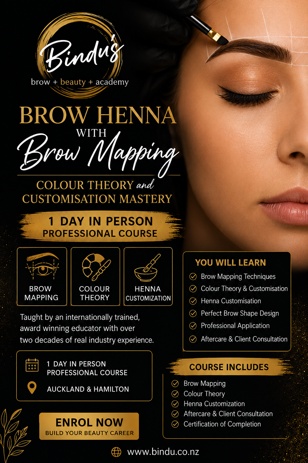 Brow Henna with Brow Mapping, Color Theory and Customisation Mastery

In-Person Professional Training