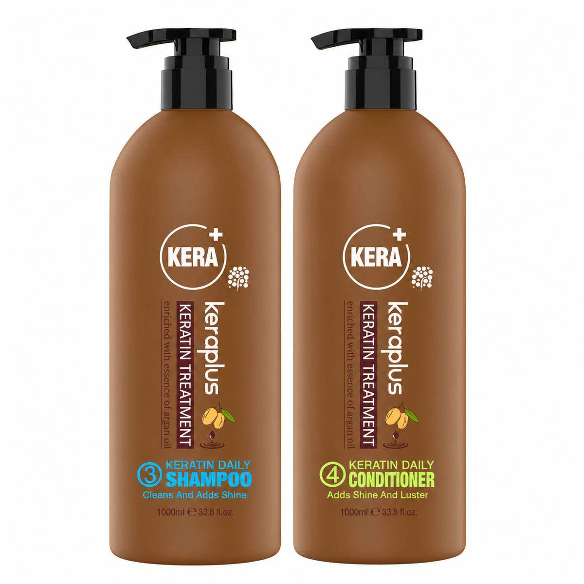 Cynos Kera Plus Keratin Daily Shampoo and Conditioner Set, 1000 ml Each