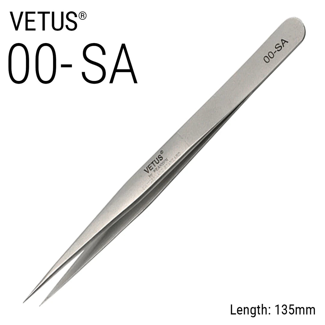 VETUS 00-SA Tweezer Eyelash Extensions Tweezers Stainless Steel Anti-static 3D/6D Volume Eyelash Extension Best Quality Fan Tweezer