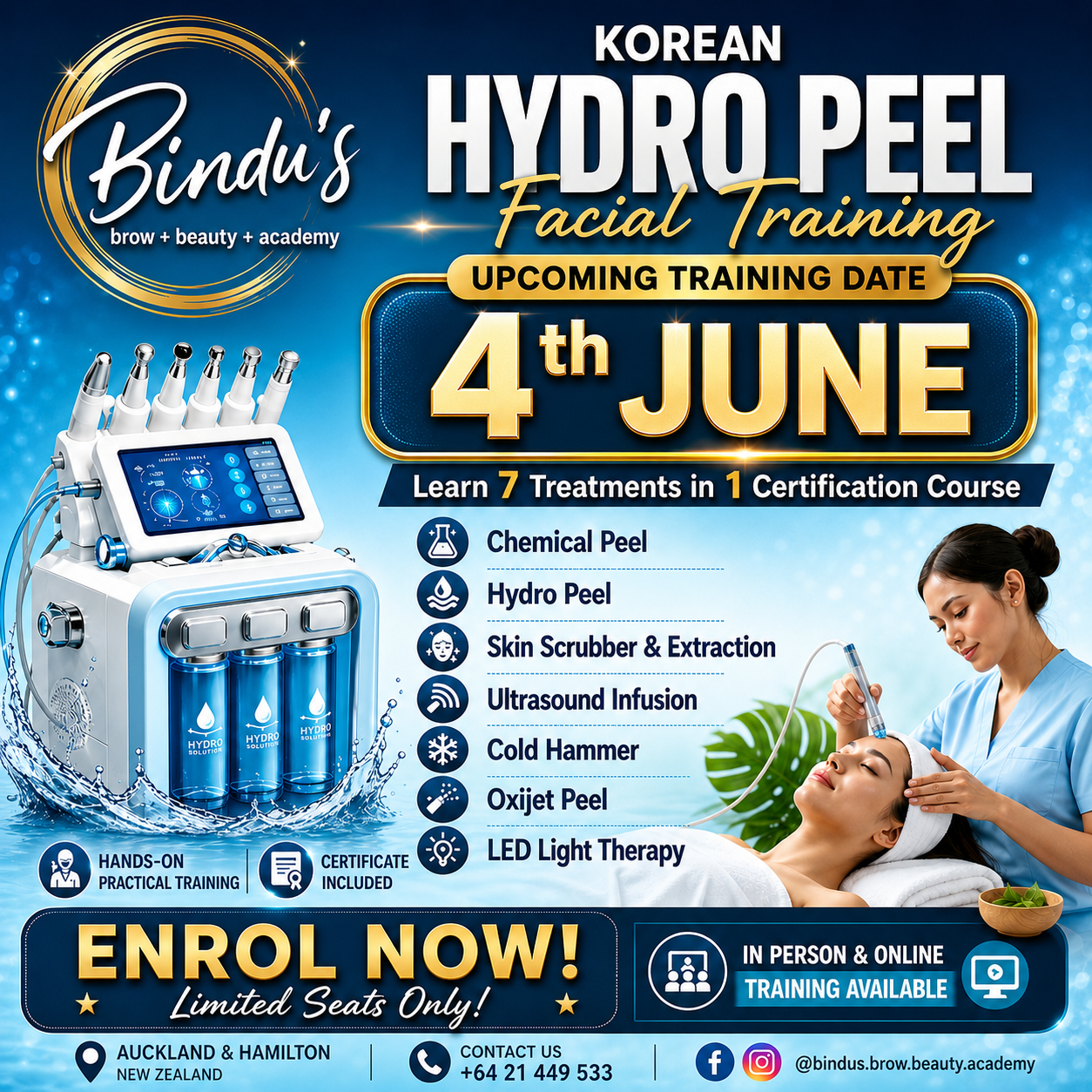 Korean Hydro Peel Facial Training Certification Course

By Bindu’s Brow + Beauty + Academy